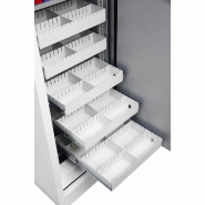 Armoire forte ignifuge - 2 H - 2 étagères 5 plateaux multimedia - PHOENIX DATA COMMANDER DS4622 - Serrure à clé