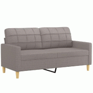 Canapé à 2 places Taupe 140 cm Tissu Modèle Worelisse - 359098