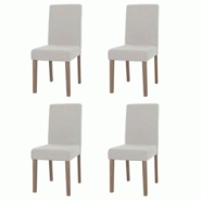 Décoshop26 - Lot de 4 chaises de salle à manger dossier haut en tissu bouclé crème pieds clair 04_0007513 - 3000262166411 Décoshop26 - Lot de 4 chaises de salle à manger dossier haut en tissu bouclé crème pieds clair 04_0007513 - 3000262166411