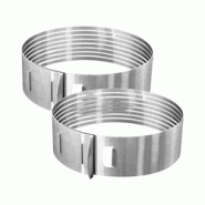 Ensemble de 2 Cercles à pâtisserie pour trancher les gâteaux en étages 26 à 28 cm Zenker Smart Pastry - gris Acier inoxydable 18/10 3176239934816 Ensemble de 2 Cercles à pâtisserie pour trancher les gâteaux en étages 26 à 28 cm Zenker Smart Pastry - gris Acier inoxydable 18/10 3176239934816
