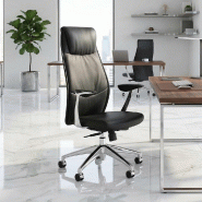 Fauteuil de Direction cuir VIC - Mobel Linea - cuir noir