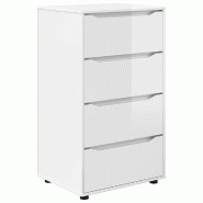 Helloshop26 - Armoire de rangement lot de 2 modernes fonctionnelles 60 x 48 x 105 cm en bois d'ingénierie blanc brillant 02_0056190 - blanc Bois mass