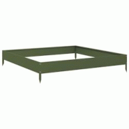 Helloshop26 - Jardinière bac lit surélevé plantes fleurs terrasse jardin de jardin olive 100 x 100 x 18,5 cm acier vert 02_0039850 - 3000218653354 Helloshop26 - Jardinière bac lit surélevé plantes fleurs terrasse jardin de jardin olive 100 x 100 x 18,5 cm acier vert 02_0039850 - 3000218653354