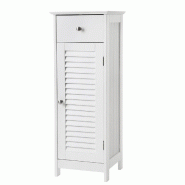 Helloshop26 - Meuble de salle de bain sur pied meuble de rangement armoire d'angle 1 tiroir blanc 12_0006496 - 3000223577492