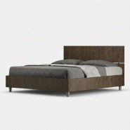 Itamoby Lit avec sommier 160x190, tête de lit droite en noyer Demas - marron VELETDEMASDNC-RT
