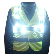 LEDWARNING Gilet Pro de Sécurité Fluo à 24 LEDs Deluxe - couleur jaune