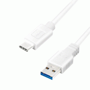LogiLink Câble USB 3.2, USB-A - USB-C, 2,0 m, blanc, 2 m - blanc 4052792055252