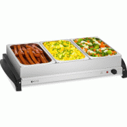 Royal Catering - Royal Catering Chauffe-Plats Electrique RCHP-400/3 (400W, Dimensions de la Plaque chauffante 52,5 x 35,5cm - argenté multi-matériau