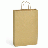 Sac kraft 3 bouteilles 70% recyclé - 26x8x39 cm - par 25 - avec poignées torsadées et séparateur