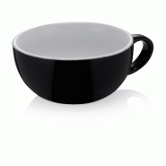 Tasse caffè latte 350 ml noir bord blanc ITALIA BLACK lot de 6 - Was Germany - porcelaine 4044925165105