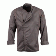 Veste de cuisine mixte légère à fermeture éclair Hartford Chef Works Urban gris graphite S - S 0615402287357