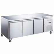 A.C.L - Table réfrigérée 3 portes - 580 L - 600x400 plans de travail inox évaporateur traité - inox 3701647305585 A.C.L - Table réfrigérée 3 portes - 580 L - 600x400 plans de travail inox évaporateur traité - inox 3701647305585