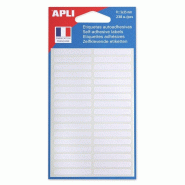 Apli Lot de 5 Etui de 238 étiquettes adhésives blanches, format 5 x 35 mm (7 feuilles / cdt) - 3270241119558