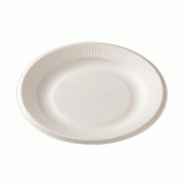 Assiette ronde bagasse blanche Ø18cm - par 1000