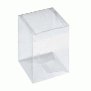 Boîte confiserie transparente carrée 10x10x16cm - par 10