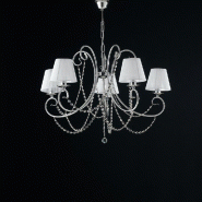 Bonetti Illumina Magda Lustre en fer chromé 5 lumières et 115 abat-jour d.72 BL146-5-CR-PAR - gris 8050713217365