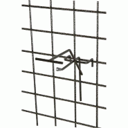 Broche simple fil + T L10cm + embout - gris martelé - par 20 - acier - pour grille et porte étiquette