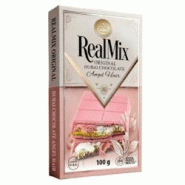 Carton de 30 tablettes | REALMIX Chocolat Rose Angel Hair Dubaï au lait, pistaches et barbe à papa | Fabriqué à Dubaï U.A.E. | 100 g - 9120060950938 Carton de 30 tablettes | REALMIX Chocolat Rose Angel Hair Dubaï au lait, pistaches et barbe à papa | Fabriqué à Dubaï U.A.E. | 100 g - 9120060950938