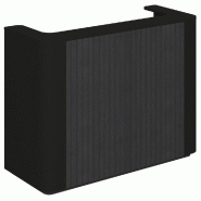 Comptoir noir Vertigo T03 2 angles arrondis MDF noir et noir 150x60x115cm