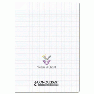 CONQUERANT Lot de 20 Cahier Poésie & Chant Classique PP piqué A4, 48p./24 feuilles 90g/m², Séyès/uni, incolore - 3020120255088