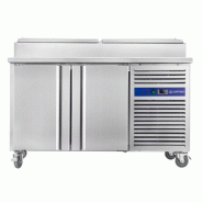 Cuistance Meuble de préparation réfrigéré 2 portes - 1500 x 800 x 1075 mm - gris inox SH2000800.1010036 Cuistance Meuble de préparation réfrigéré 2 portes - 1500 x 800 x 1075 mm - gris inox SH2000800.1010036