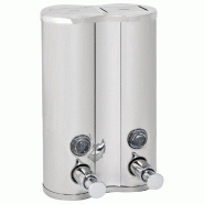 Distributeur de luxe gel & shampooing en inox 2x400ml 13x6,5x20cm Distributeur de luxe gel & shampooing en inox 2x400ml 13x6,5x20cm