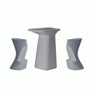 Ensemble NOMA table + 2 tabourets - gris