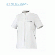 Veste de cuisine femme - manches courtes en polyester, tencel et seaqual - coupe slim avec 1 poche - ESCALE MC ROBUR_0