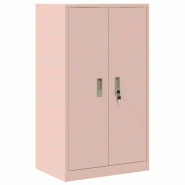 Helloshop26 - Armoire de rangement moderne design industriel 60 x 40 x 90 cm sécurisée finition peinte en acier laminé à froid rose 02_0054858 - r