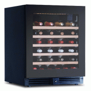 KLIMAITALIA Cave à vin ventilée. 52 bouteilles. Porte en verre fumé. Lumières LED. Thermomètre numérique. Des étagères en bois. Modèle CW51G1TB - 106