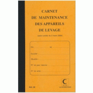 Lot de 5 Carnet Maintenance des appareils de levage et manutention - 13x21 - 32 p. - 3416790000293