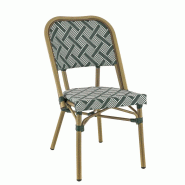 Matelpro - Chaise de terrasse d'extérieur empilable en textilène Cherbourg - Crème/vertEmpilable jusqu'à 6 chaises - 3667117456853