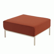Oviala Business Pouf pour salon de jardin modulable en tissu terracotta Oviala 77 x 72 x 38 cm - orange polyester 114819