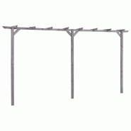 Pergola de jardin Gris 400x40x205 cm Bois de pin imprégné Modèle Atlas Classique - 313568