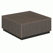 Podium pour mannequins Vertigo T01 MDF noir et noyer foncé 60x60x25cm