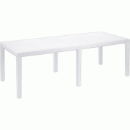 PROGARDEN Table rectangulaire extensible Queen 220 x 90 x 72 cm blanche - blanc matière synthétique 8009271014701
