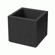 Prosperplast - Pot en polyéthylène rotomoulé 24 L Ø40x36 cm, charbon - Coro Square ETHICK - noir ZA6201