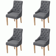 VidaXL Chaises à manger lot de 4 gris foncé tissu Modèle Ambiance Pro - 274423