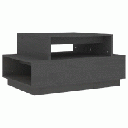 VidaXL Table basse Gris 80x55x40,5 cm Bois massif de pin Modèle Polaris Urbain - 814516