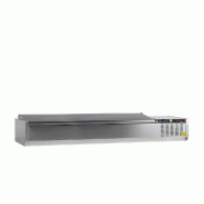 Vitrine à ingrédients réfrigérée avec capot - 8 x GN1/4 | Tefcold - GVC33-180 S/S