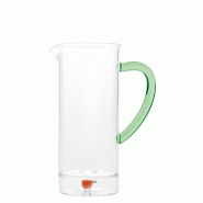 Zafferano Carafe À Fruits Teca En Verre Borosilicaté Artisanal Avec Décorations Orange À Double Fond Pour Service De Table Design Élégant Et Exc