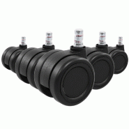 5x Roulettes pour sols durs ROLO COLOR 60 11mm / 60mm noir hjh OFFICE - multi-matériau 619049