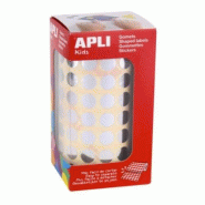 Apli 5192 gommettes rondes, diam. 10,5 mm, en rouleau, coloris argent - 8410782116271