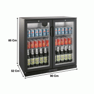 Arrière bar noir ventilé 2 portes battantes - LG198H