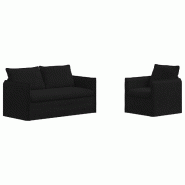 Canapé 2 pcs Noir 196 x 82 x 85 cm tissu Modèle Apex Luna Élite - Matériau naturel 8721364374560