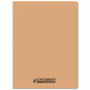 CONQUERANT Lot de 10 Cahier Classique PP piqué 24x32, 96p./48 feuilles 90g/m², Séyès, coloris abricot - 3020120225739