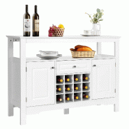 COSTWAY buffet avec portes et tiroirs, table console en bois, meuble cuisine et buffet, blanc - blanc Bois manufacturé VH33474IT