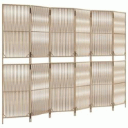Décoshop26 - Paravent séparateur de pièce cloison 6 panneaux en résine tressée beige DEC031040 - beige 3000258258670