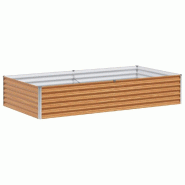 Helloshop26 - Jardinière surélevée design industriel extérieur 195 x 100 x 36 cm drainage optimal en acier galvanisé marron clair 02_0059046 - ma