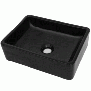 Helloshop26 - Lavabo céramique vasque salle de bain toilette rectangulaire 41 x 30 x 12 cm noir 02_0002538 - 3000100351535